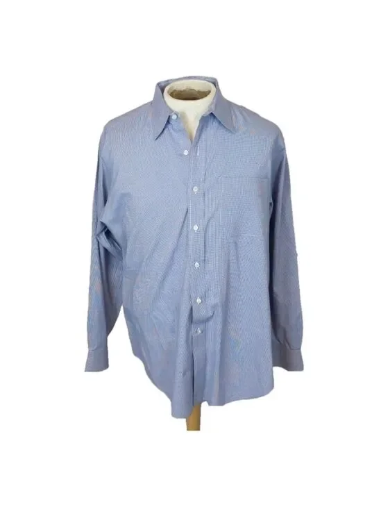 POLO andrew blue plaid shirt size 16.5 34/35 big & tall