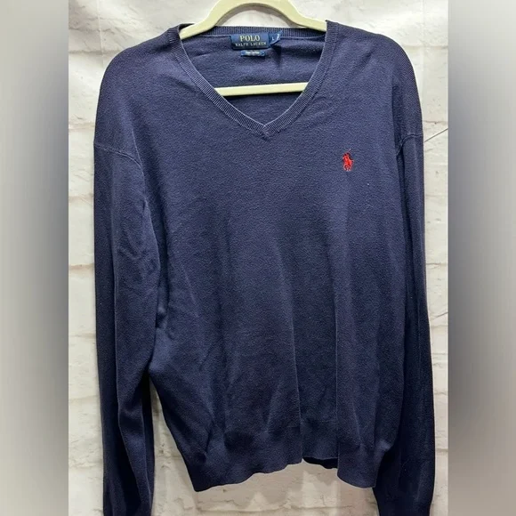 Polo Ralph Lauren Pima cotton vneck sweater men’s‎ size Large