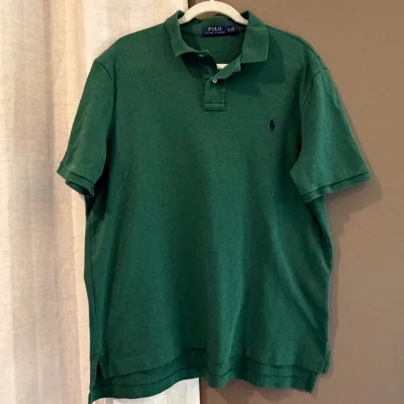 Polo Ralph Lauren Men's Green Soft Cotton Polo Short Sleeve Polo Shirt, Size XL