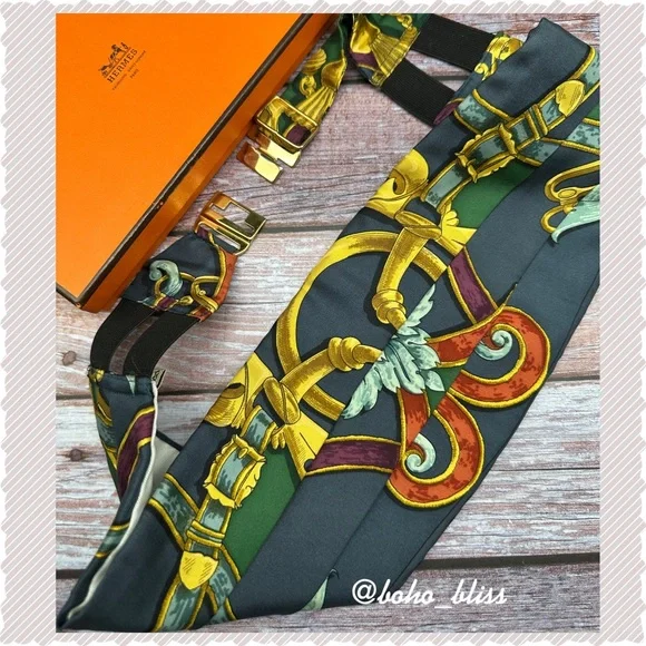 HERMES Paris | Silk Tuxedo Belt 1990's 