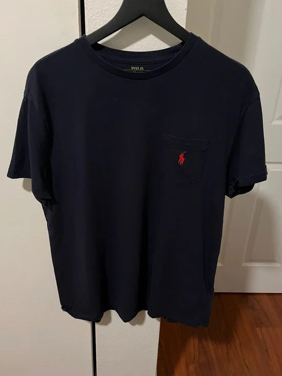 Polo by Ralph Lauren Navy Pocket Tee with Red Pony