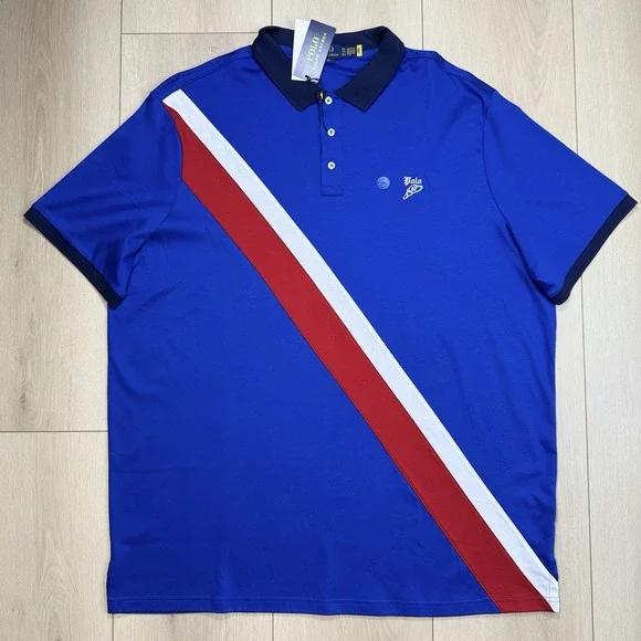 Polo Ralph Lauren Classic Fit Polo Shirt‎ Men's XXL Blue Colorblock NWT Cotton