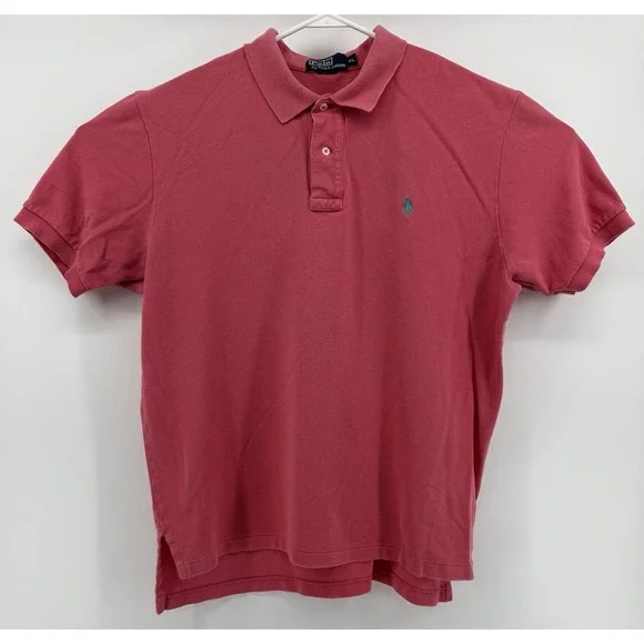 Polo‎ Ralph Lauren Men's Shirt Pink Red Short Sleeve Classic Fit Size XL