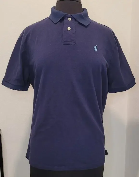 Ralph Lauren Navy Slim Fit Polo L Luxe Preppy