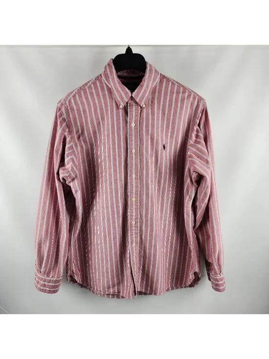 Polo Ralph Lauren Shirt Men XL Multi Striped Custom Fit L/S Button Down Collar
