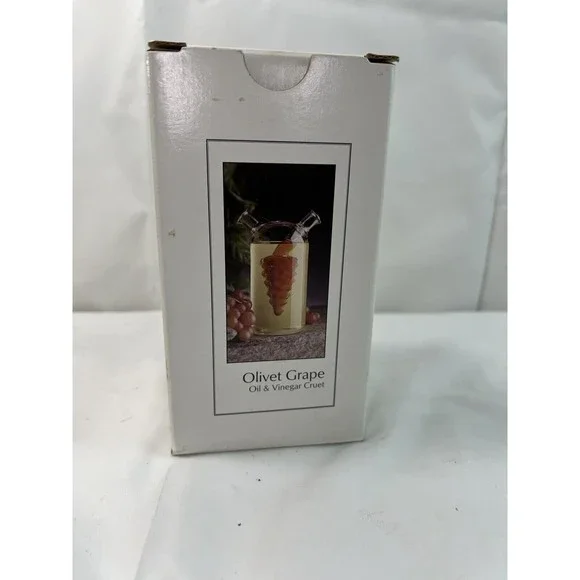 NEW “OLIVET GRAPE” HANDBLOWN GLASS‎ OIL & VINEGAR CRUET