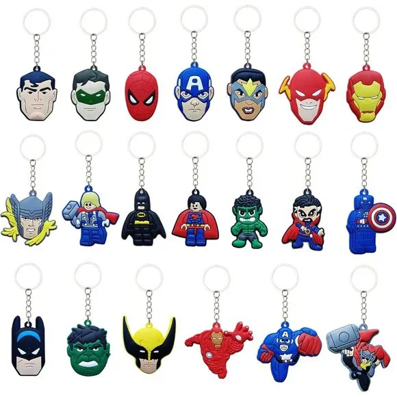 20 Waterproof Rubber Keychains for Children's Parties – Fun & Versatile Gifts