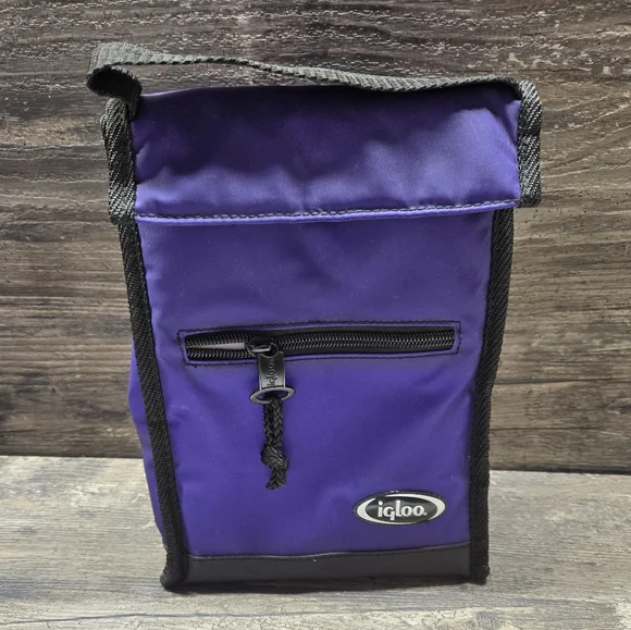 Igloo Cooler Purple Lunch Travel Bag‎ Pop Soda Drink Carrier