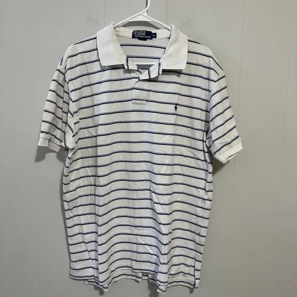 Polo Ralph Lauren polo Shirt Blue white Striped Size XL