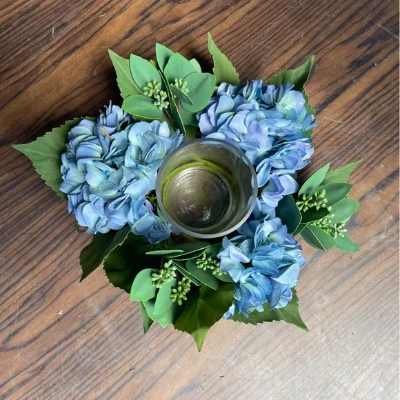 Faux Hydrangea candle holder‎ center piece