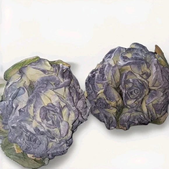 2‎ Artificial Vintage Dusty Blue Roses Wedding Bouquet Bridesmaid Home Decor