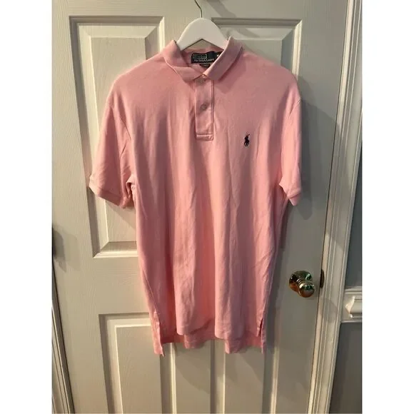 Polo Ralph Lauren Super Soft Pink Polo Shirt sz M EUC