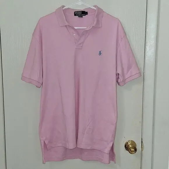 Men's Polo by Ralph Lauren Polo Shirt Pony Shirt Pink Sz Large