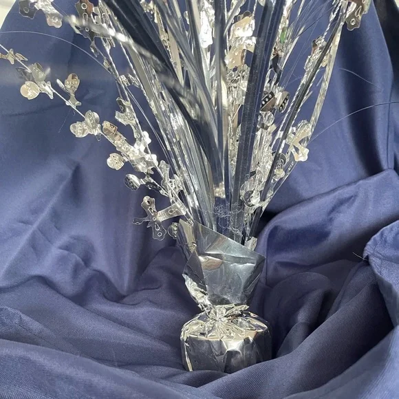 6 Party Silver Decorative Foil Bouquet for events or centerpieces