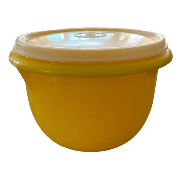 Vintage Tupperware Harvest Yello Bowl With Lid