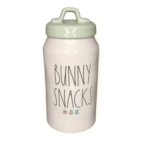 Rae Dunn Easter Bunny Snacks Canister Cookie Jar‎