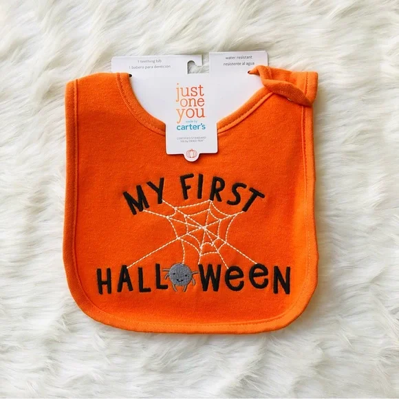 Baby's My First Halloween Orange Bib