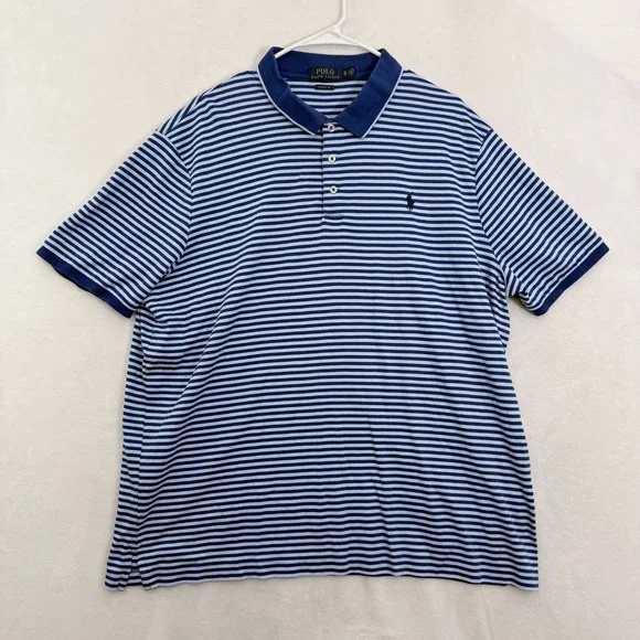 Polo Ralph Lauren Polo Shirt Mens XL Blue Stripe Classic Fit Pony