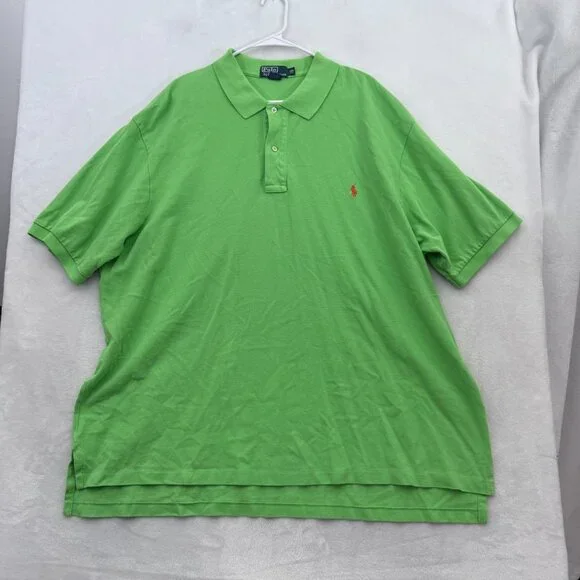 Polo Ralph Lauren Polo Shirt Mens 3XB Big Green Knit Pony Preppy Casual