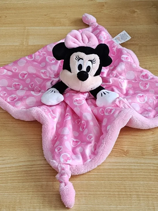 Disney Baby Minnie Mouse Security Blanket  Knitted Ends Paci Holder Pink