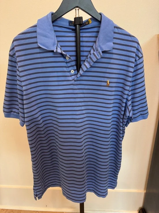 Polo by Ralph Lauren Blue and Navy Striped Polo Shirt
