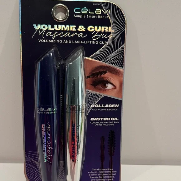 Celavi Volume & Curl Mascara Duo for Volumizing and Lash-Lifting Curl.