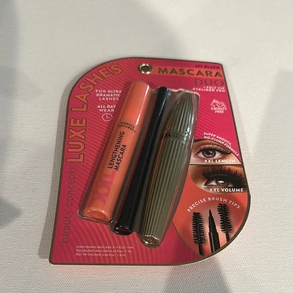 Beauty Concepts Luxe LashesJet Black Duo Mascara w/felt tip eyeliner pen.