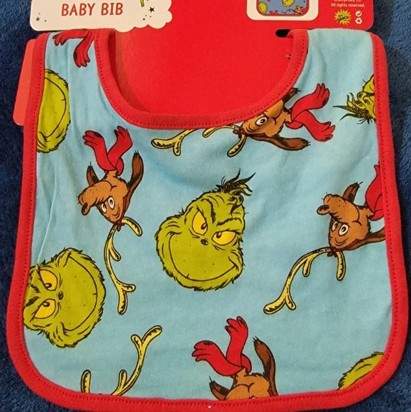 New Christmas Dr. Seuss Grinch Baby Bib