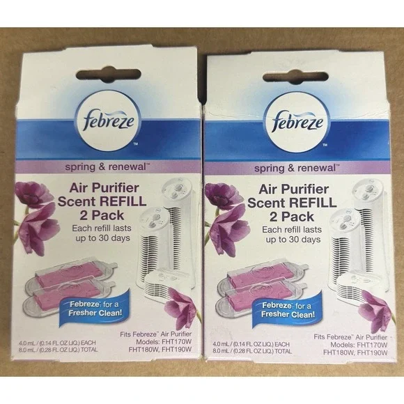 Febreze Spring & Renewal Air Purifier Scent Refill 2-Pack for FHT170W 180W 190W