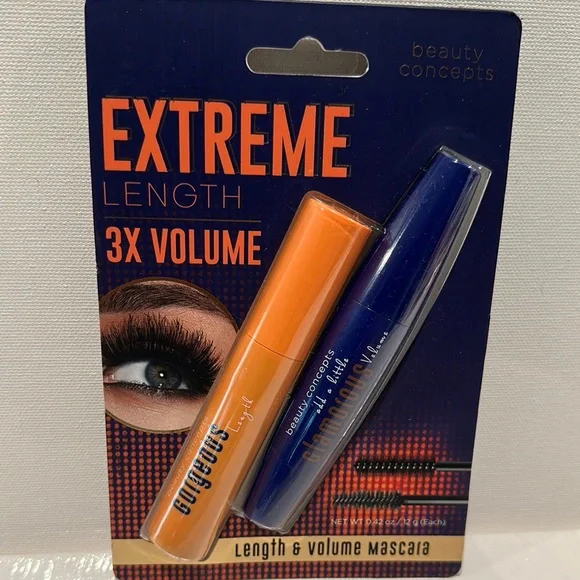 Beauty Concepts Duo Mascara Extreme Length 3X Volume and Lengthening Mascaras.