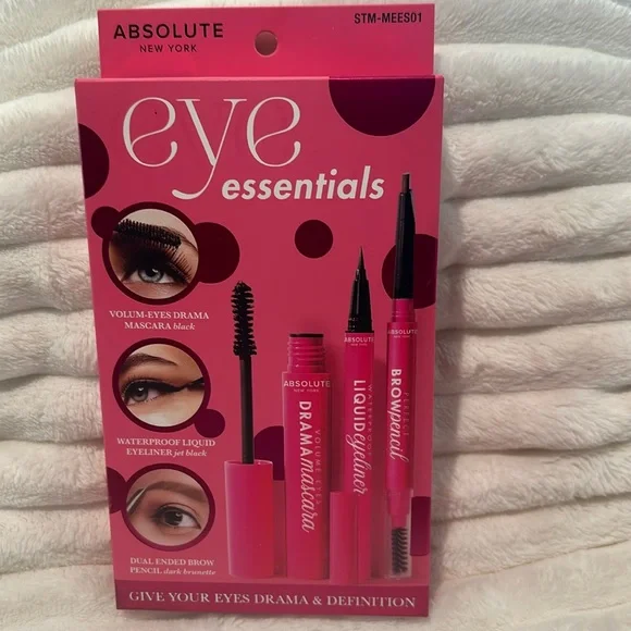 NWT Absolute New York Eye Essentials Mascara, Eyeliner, Pencil.