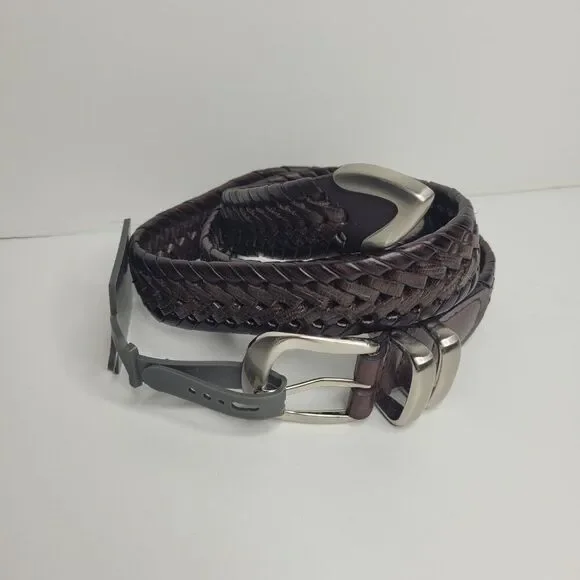 Relic leather blend dark brown woven western rodeo classic belt size 38 NWT