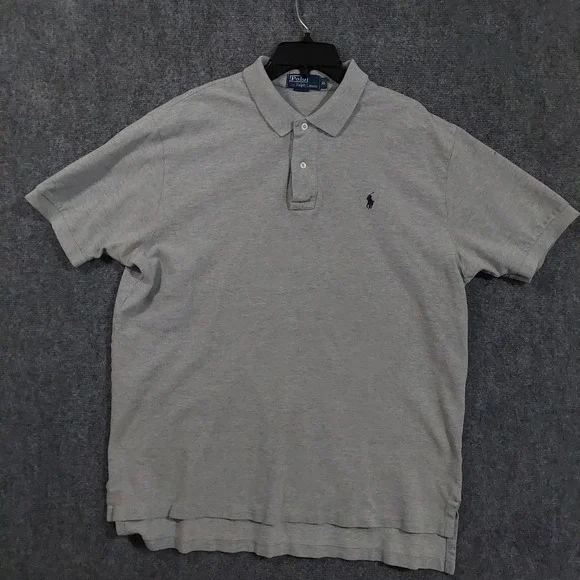 Polo Ralph Lauren Polo Shirt Mens XL‎ Gray Short Sleeve Embroidered Logo