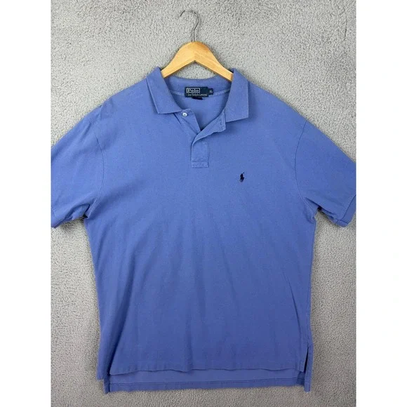 Polo Ralph Lauren Polo Shirt Mens XL Blue 100% Cotton Short Sleeve Casual Mens