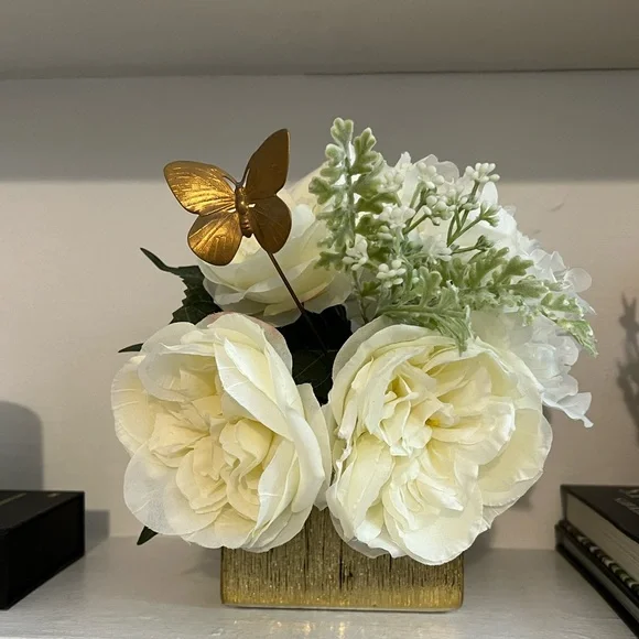 Vase with Faux Flowers