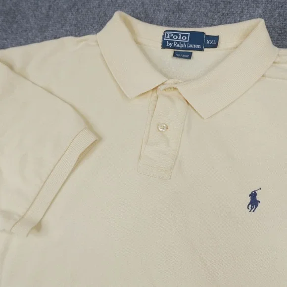 Polo Ralph Lauren Polo Shirt Mens XXL Yellow Short Sleeve Pique Pony Logo