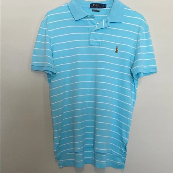 Polo by Ralph Lauren Blue and White Striped Polo Shirt