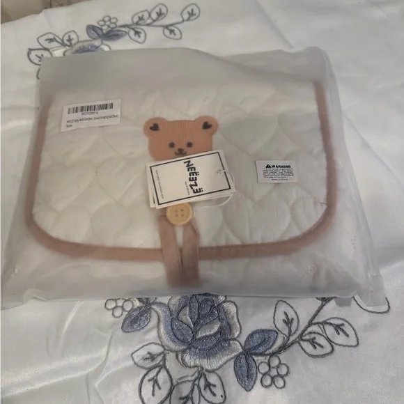 White and Brown Bear Diaper Cover