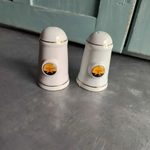 Hollywood Gold Trim Souvenir Salt & Pepper Shaker Set