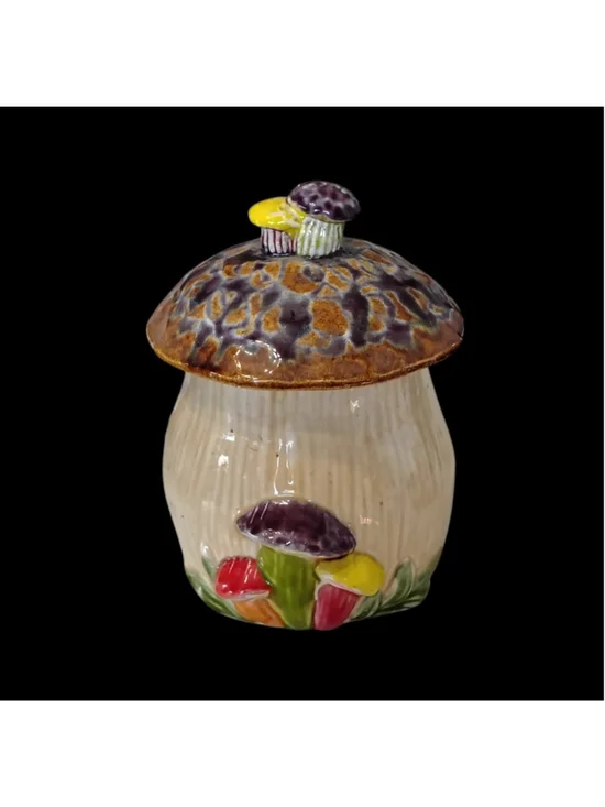 Vintage Ceramic Mushroom Canister 9
