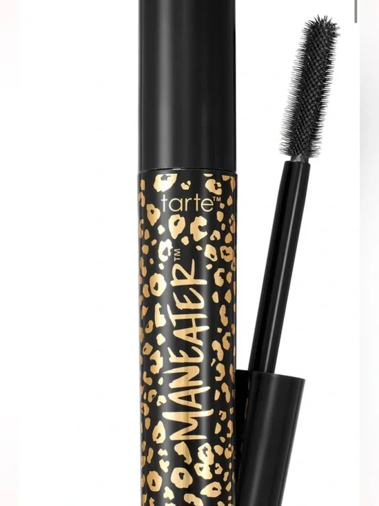 tarte Maneater Mascara – Black with Gold Leopard Print Tube in Black Brand New