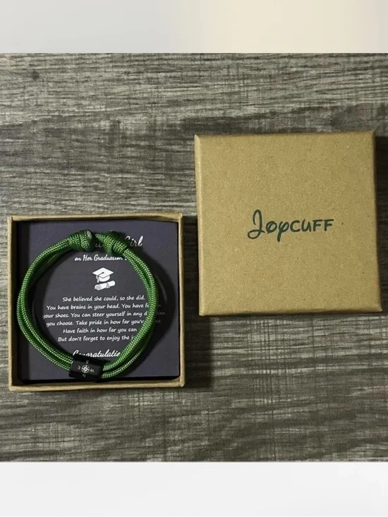 Graduation Rope/Cord Bracelet with Compass Design Gift Boxed Beautiful Girl