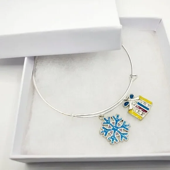 Silver Christmas Present Charm Bracelet