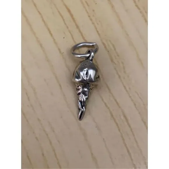 Ice Cream Waffle Cone Sterling Silver Jewelry Charm