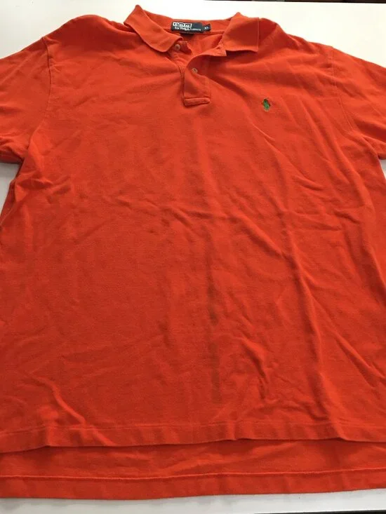 Polo Ralph Lauren Mens XL Polo Shirt Orange Short Sleeve Preppy