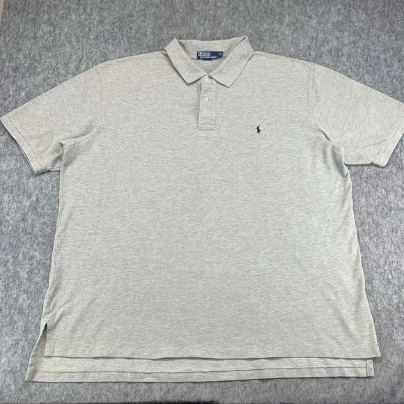 VTG Polo Ralph Lauren Gray Polo Shirt 100% Cotton Size 3XLT (TALL)