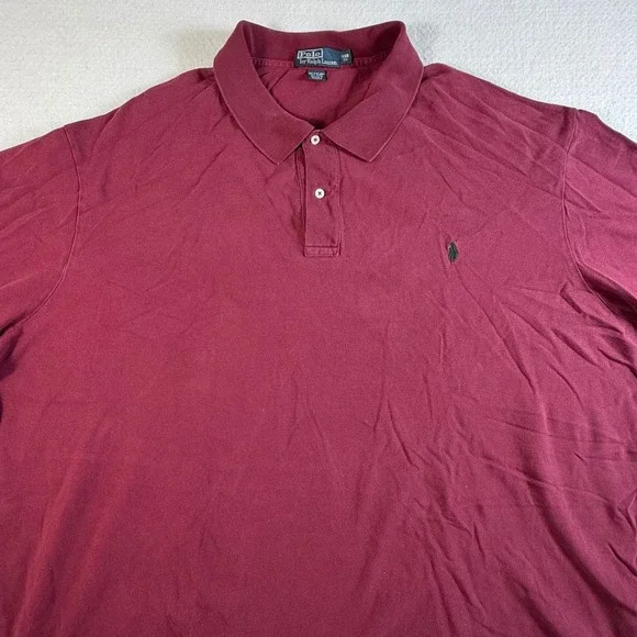 Polo Ralph Lauren Polo Shirt Mens 5XB Big Cotton Knit Maroon Casual Workwear VTG