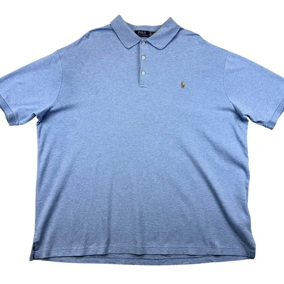Polo Ralph Lauren Polo Shirt Mens 2XLT Blue Big & Tall Short‎ Sleeve Pony Logo