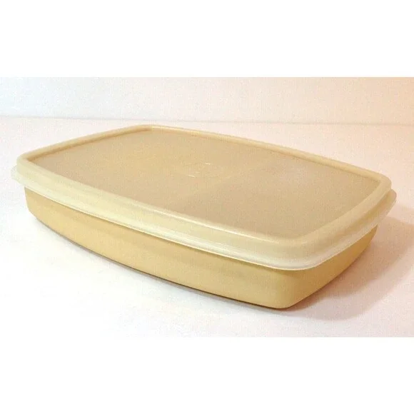 Vintage Tupperware Divided Lunch Snack Container #813-4 with Clear Lid 814-3