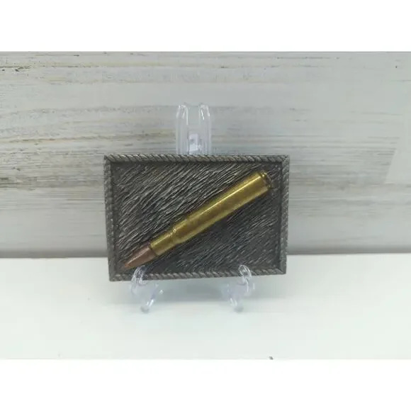 VINTAGE 30-06 SPRINGFIELD RIFLE BULLET CASING‎ BERGAMOT BELT BUCKLE